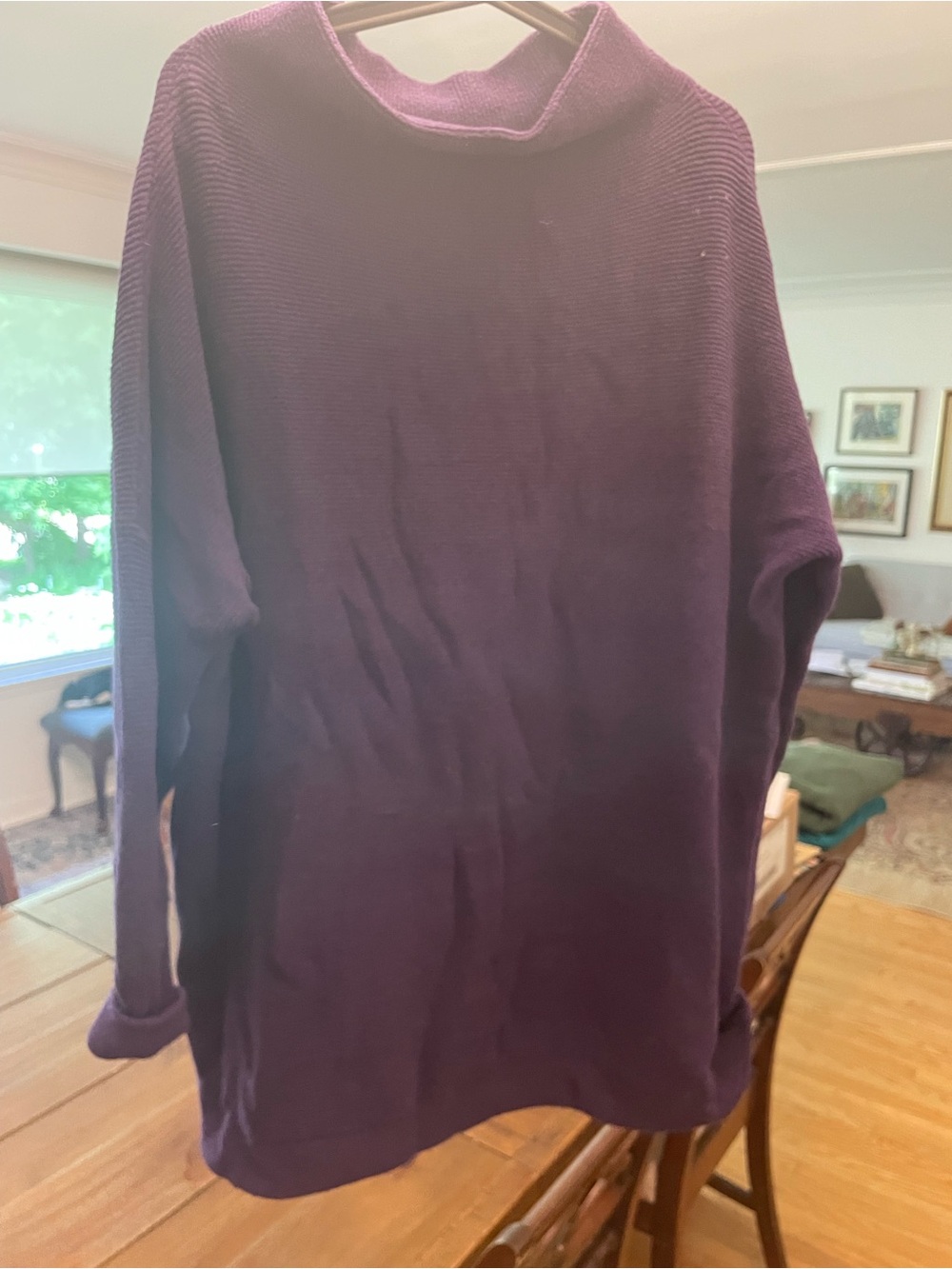 Free People ottoman slouch grape Purple Cowl Neck Sweater